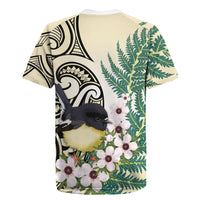 Endemic Tomtit New Zealand Rugby Jersey Miromiro Manuka Silver Fern Maori Pattern LT14 - Polynesian Pride