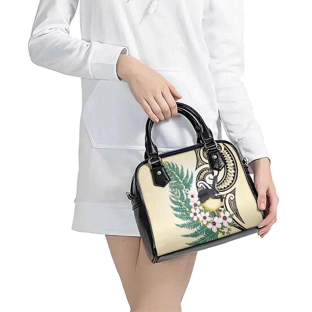 Endemic Tomtit New Zealand Shoulder Handbag Miromiro Manuka Silver Fern Maori Pattern LT14 - Polynesian Pride