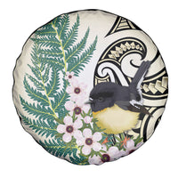 Endemic Tomtit New Zealand Spare Tire Cover Miromiro Manuka Silver Fern Maori Pattern LT14 - Polynesian Pride