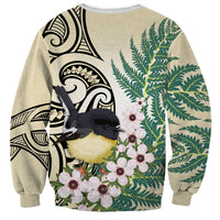 Endemic Tomtit New Zealand Sweatshirt Miromiro Manuka Silver Fern Maori Pattern LT14 - Polynesian Pride