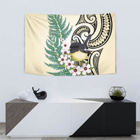 Endemic Tomtit New Zealand Tapestry Miromiro Manuka Silver Fern Maori Pattern LT14 - Polynesian Pride