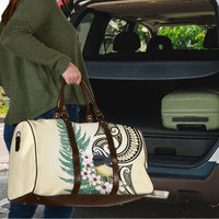 Endemic Tomtit New Zealand Travel Bag Miromiro Manuka Silver Fern Maori Pattern