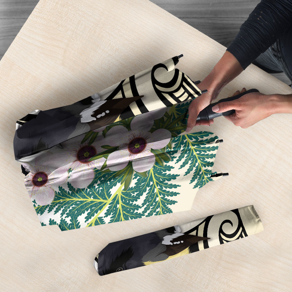 Endemic Tomtit New Zealand Umbrella Miromiro Manuka Silver Fern Maori Pattern