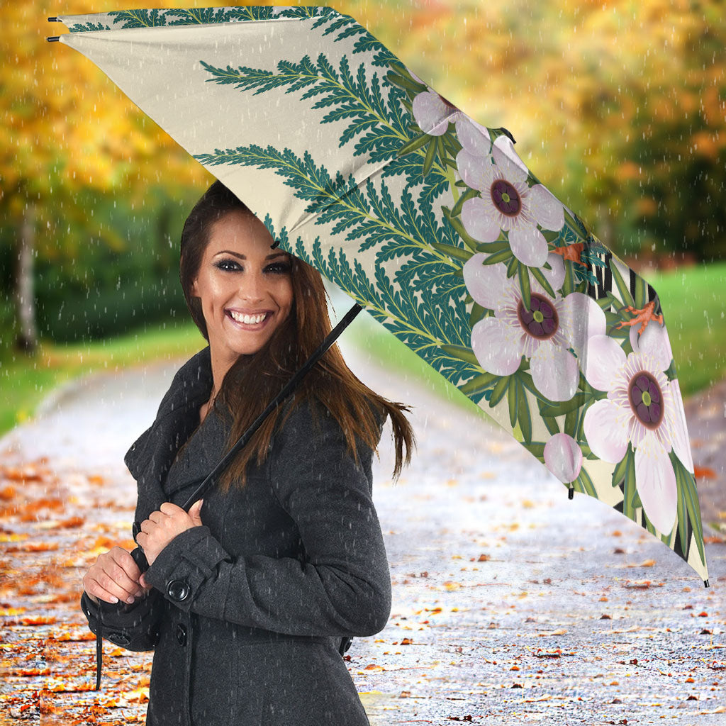 Endemic Tomtit New Zealand Umbrella Miromiro Manuka Silver Fern Maori Pattern