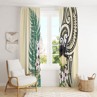 Endemic Tomtit New Zealand Window Curtain Miromiro Manuka Silver Fern Maori Pattern LT14 - Polynesian Pride
