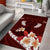 Oxblood Polynesia Area Rug Tribal Pattern Tropical Frangipani