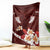 Oxblood Polynesia Blanket Tribal Pattern Tropical Frangipani