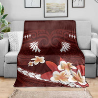 Oxblood Polynesia Blanket Tribal Pattern Tropical Frangipani LT14 - Polynesian Pride