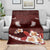 Oxblood Polynesia Blanket Tribal Pattern Tropical Frangipani