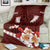 Oxblood Polynesia Blanket Tribal Pattern Tropical Frangipani