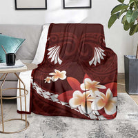 Oxblood Polynesia Blanket Tribal Pattern Tropical Frangipani LT14 - Polynesian Pride