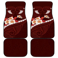 Oxblood Polynesia Car Mats Tribal Pattern Tropical Frangipani LT14 - Polynesian Pride