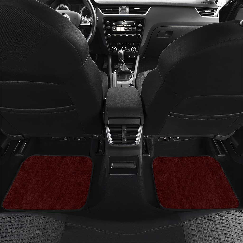 Oxblood Polynesia Car Mats Tribal Pattern Tropical Frangipani LT14 Set 2pcs - Back Oxblood - Polynesian Pride