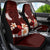 Oxblood Polynesia Car Seat Cover Tribal Pattern Tropical Frangipani