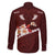 Oxblood Polynesia Family Matching Puletasi and Hawaiian Shirt Tribal Pattern Tropical Frangipani