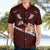 Oxblood Polynesia Hawaiian Shirt Tribal Pattern Tropical Frangipani