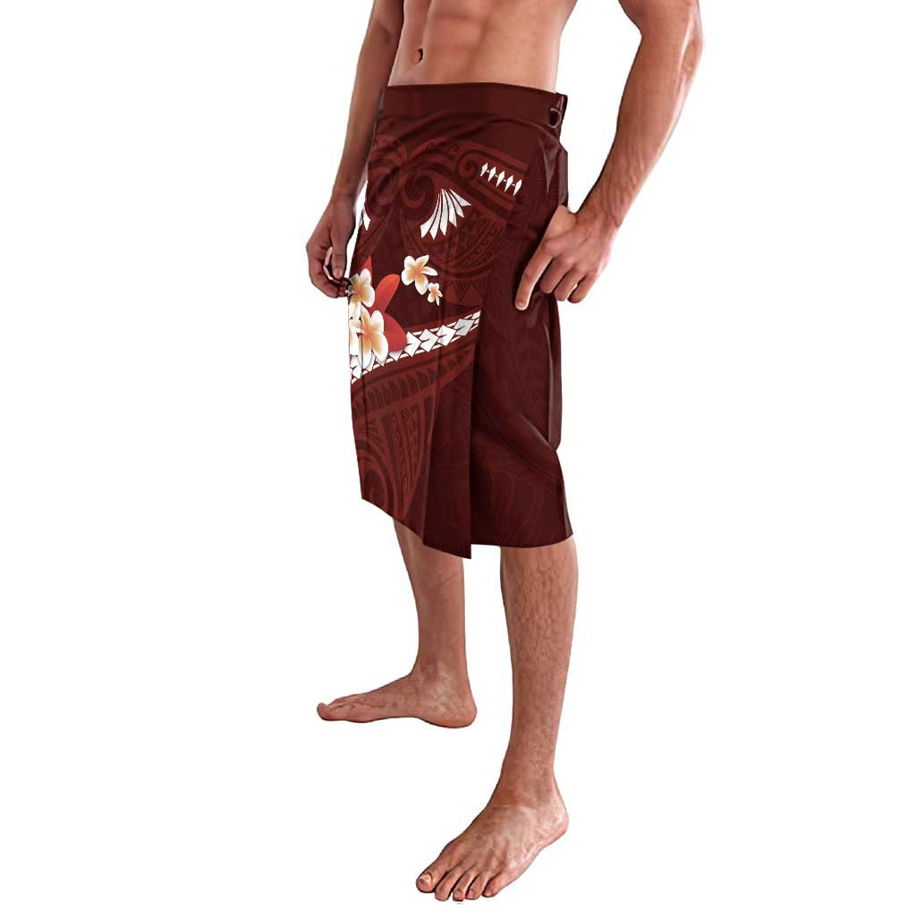 Oxblood Polynesia Lavalava Tribal Pattern Tropical Frangipani LT14 - Polynesian Pride