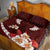 Oxblood Polynesia Quilt Bed Set Tribal Pattern Tropical Frangipani
