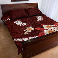 Oxblood Polynesia Quilt Bed Set Tribal Pattern Tropical Frangipani LT14 - Polynesian Pride