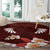 Oxblood Polynesia Round Carpet Tribal Pattern Tropical Frangipani