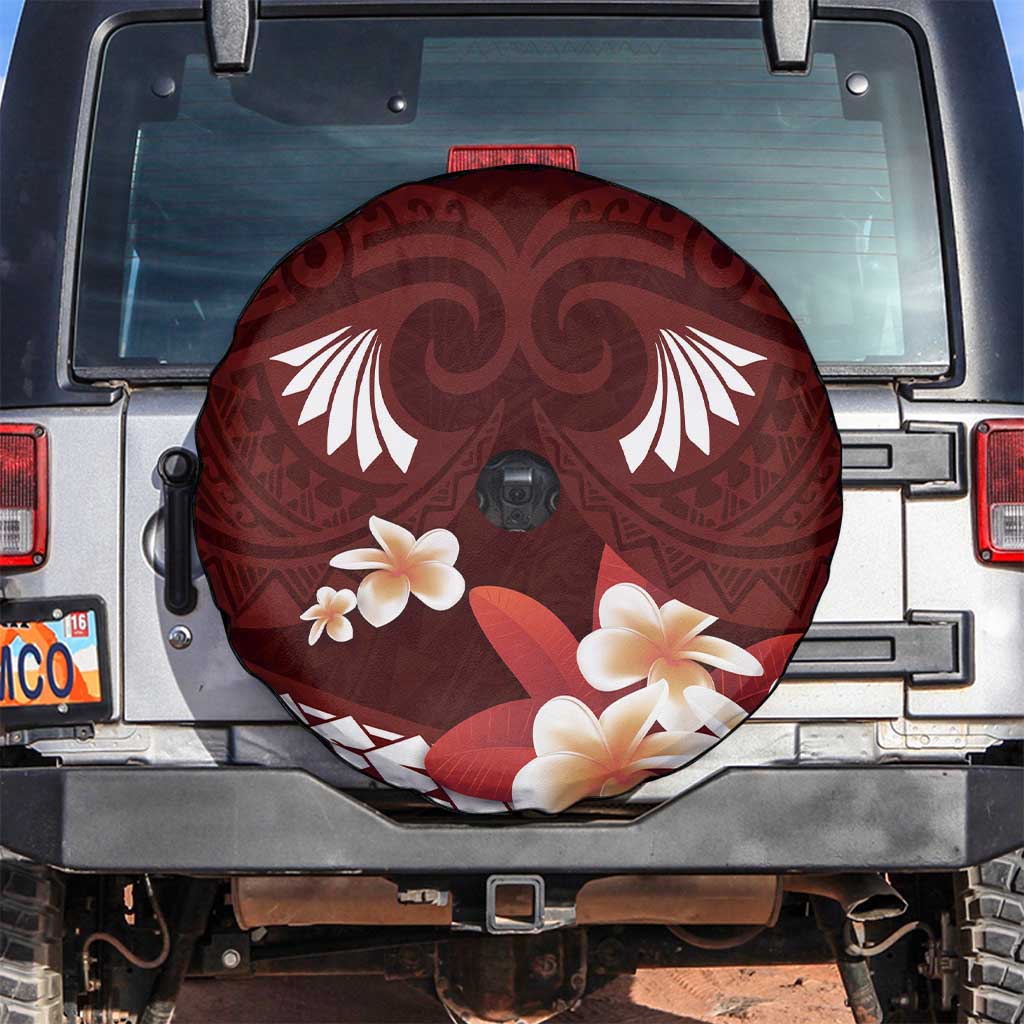 Oxblood Polynesia Spare Tire Cover Tribal Pattern Tropical Frangipani LT14 Oxblood - Polynesian Pride