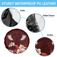 Oxblood Polynesia Spare Tire Cover Tribal Pattern Tropical Frangipani LT14 - Polynesian Pride