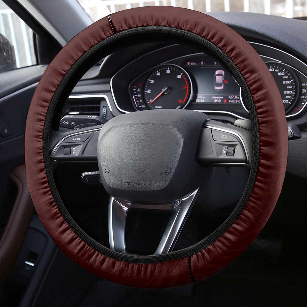 Oxblood Polynesia Steering Wheel Cover Tribal Pattern Tropical Frangipani LT14 - Polynesian Pride