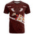 Oxblood Polynesia T Shirt Tribal Pattern Tropical Frangipani