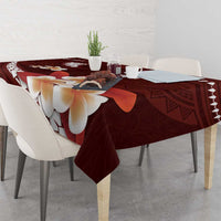 Oxblood Polynesia Tablecloth Tribal Pattern Tropical Frangipani LT14 - Polynesian Pride