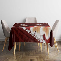 Oxblood Polynesia Tablecloth Tribal Pattern Tropical Frangipani LT14 - Polynesian Pride
