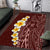 Oxblood Tropical Plumeria With Galaxy Polynesian Art Area Rug