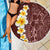 Oxblood Tropical Plumeria With Galaxy Polynesian Art Beach Blanket