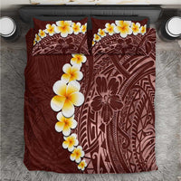 Oxblood Tropical Plumeria With Galaxy Polynesian Art Bedding Set LT14 Oxblood - Polynesian Pride