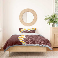 Oxblood Tropical Plumeria With Galaxy Polynesian Art Bedding Set LT14 - Polynesian Pride