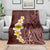 Oxblood Tropical Plumeria With Galaxy Polynesian Art Blanket