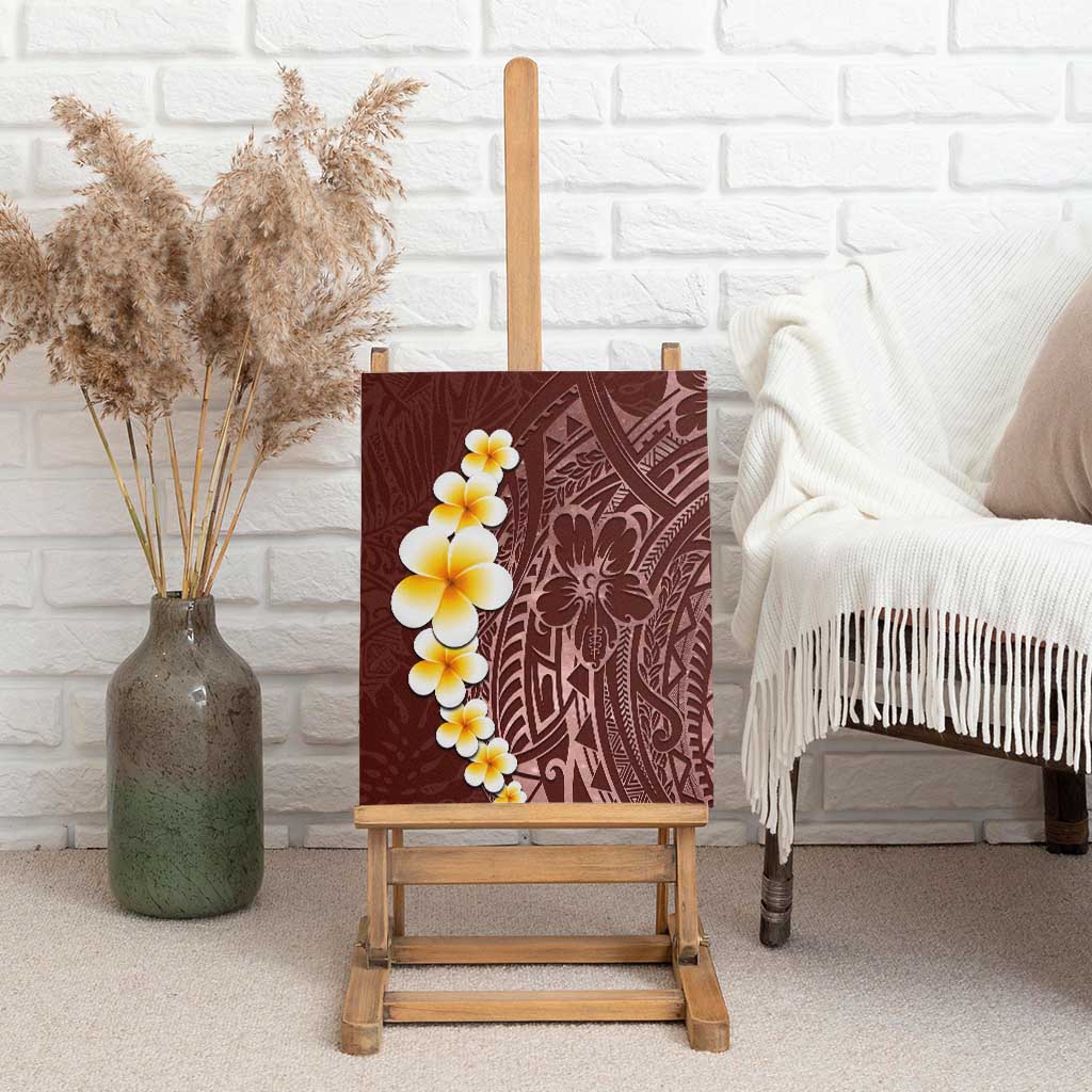 Oxblood Tropical Plumeria With Galaxy Polynesian Art Canvas Wall Art LT14 - Polynesian Pride