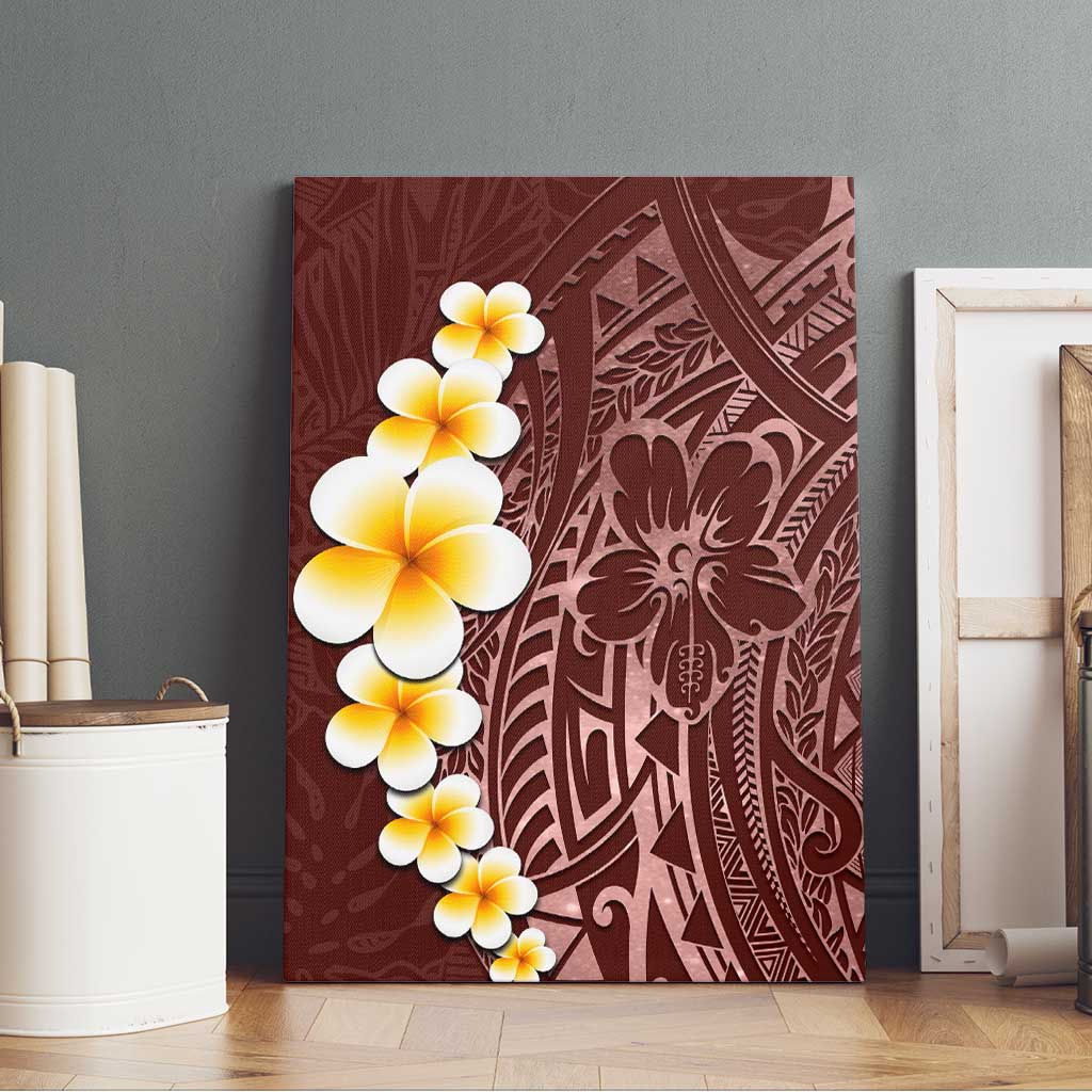 Oxblood Tropical Plumeria With Galaxy Polynesian Art Canvas Wall Art LT14 - Polynesian Pride