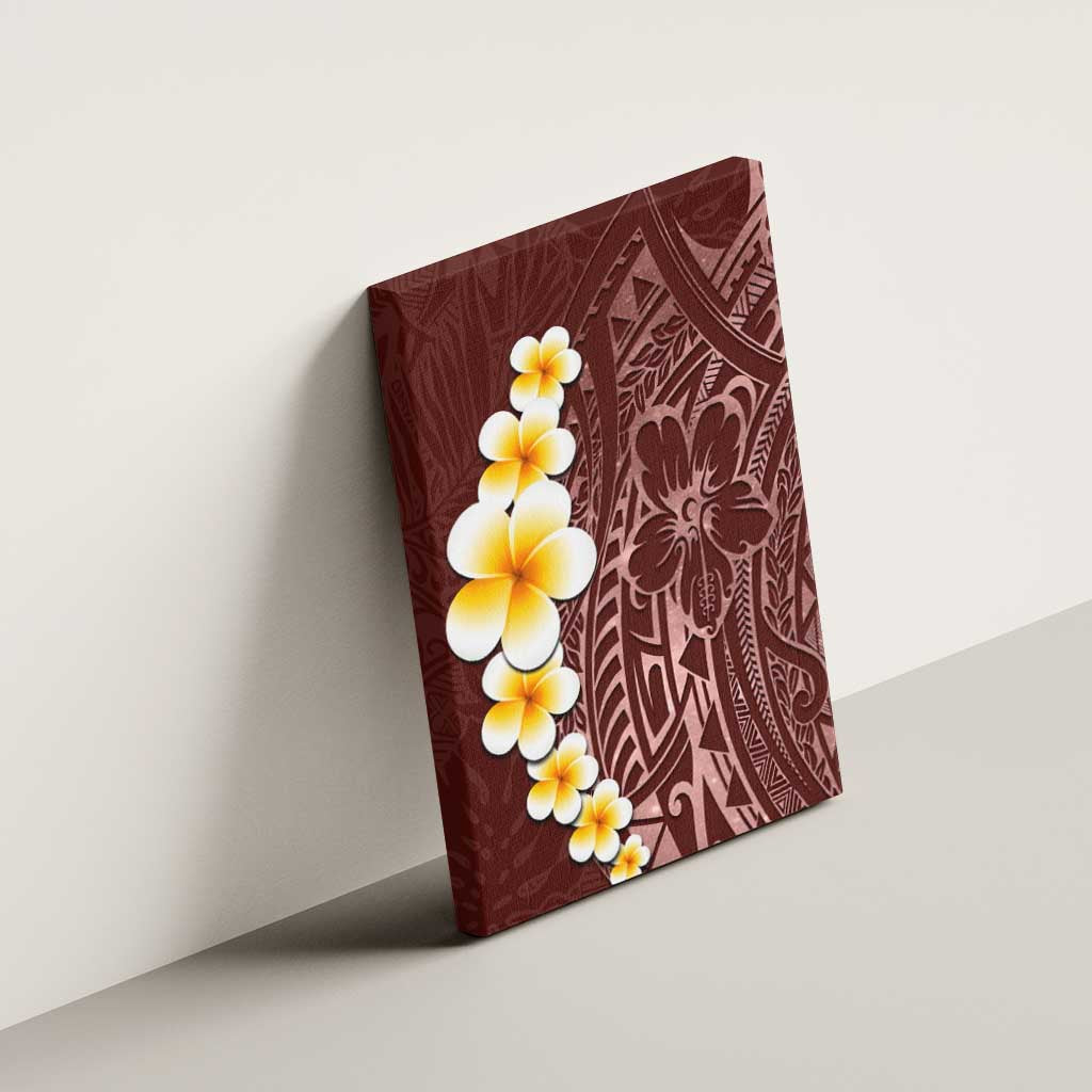Oxblood Tropical Plumeria With Galaxy Polynesian Art Canvas Wall Art LT14 - Polynesian Pride