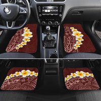 Oxblood Tropical Plumeria With Galaxy Polynesian Art Car Mats LT14 Set 4pcs Oxblood - Polynesian Pride