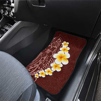 Oxblood Tropical Plumeria With Galaxy Polynesian Art Car Mats LT14 - Polynesian Pride