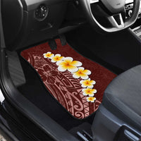 Oxblood Tropical Plumeria With Galaxy Polynesian Art Car Mats LT14 - Polynesian Pride