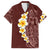 Oxblood Tropical Plumeria With Galaxy Polynesian Art Family Matching Long Sleeve Bodycon Dress and Hawaiian Shirt