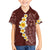 Oxblood Tropical Plumeria With Galaxy Polynesian Art Family Matching Long Sleeve Bodycon Dress and Hawaiian Shirt