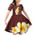 Oxblood Tropical Plumeria With Galaxy Polynesian Art Family Matching Off Shoulder Short Dress and Hawaiian Shirt