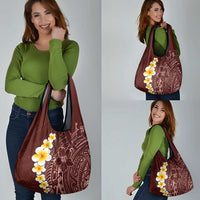 Oxblood Tropical Plumeria With Galaxy Polynesian Art Grocery Bag LT14 - Polynesian Pride