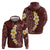 Oxblood Tropical Plumeria With Galaxy Polynesian Art Hoodie