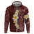 Oxblood Tropical Plumeria With Galaxy Polynesian Art Hoodie