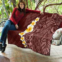 Oxblood Tropical Plumeria With Galaxy Polynesian Art Quilt