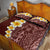 Oxblood Tropical Plumeria With Galaxy Polynesian Art Quilt Bed Set