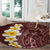 Oxblood Tropical Plumeria With Galaxy Polynesian Art Round Carpet